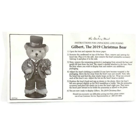 Danbury Mint Christmas Bear Santa Gilbert 2020 16 Inches With Stand and Box NEW - Picture 9 of 11